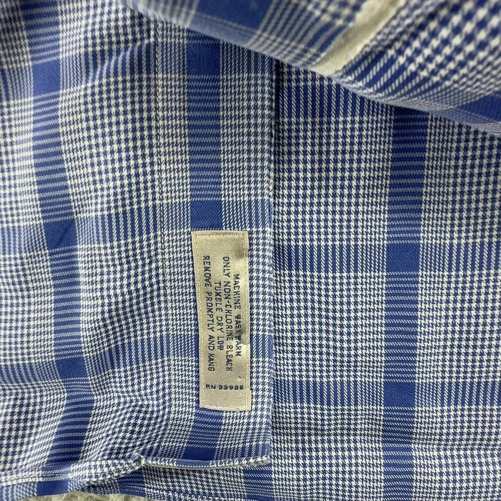 Brooks Brothers Regent Mens 16.5 33 Blue Plaid Supima Cotton Dress Shirt